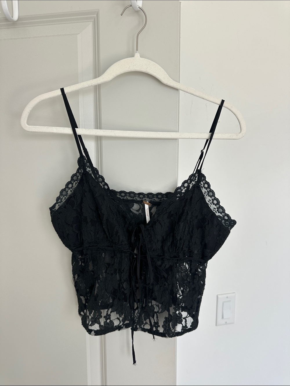 Free People Black Lace Camisole Crop Top